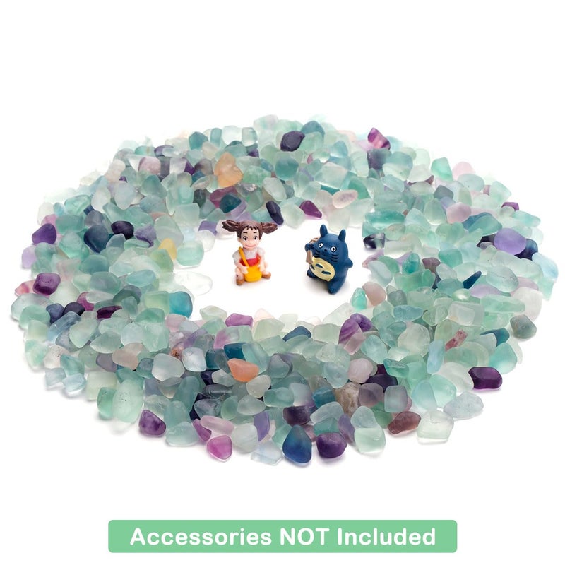 WAYBER Decorative Crystal Pebbles, 2 Lbs/920g (Fill 1.8 Cups) Natural Quartz Stones Aquarium Gravel Sea Glass Rock Sand for Vase Fillers/Fish Turtle Tank/Succulent Plants Decoration - Image 3