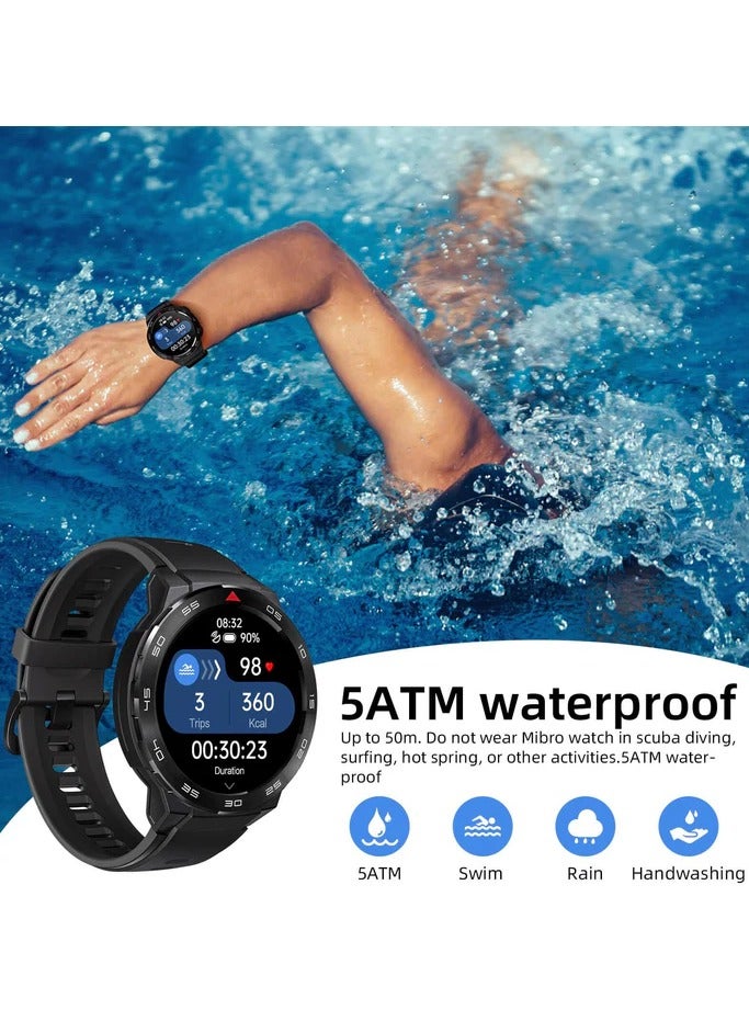Mibro Smart Watch GS Pro (Black) - 1.43" Amoled Display, Bluetooth Calling, 20 Day Battery Life, 5ATM Waterproof - Image 4
