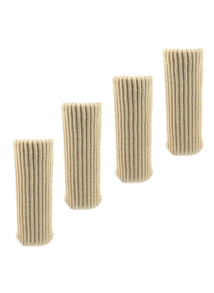 16pcs Furniture Leg Protectors , Protectors Knitted Chair Leg Cover Moving Easily and Reduce Noise Wood Floor Protectors（Beige）  - Image 5