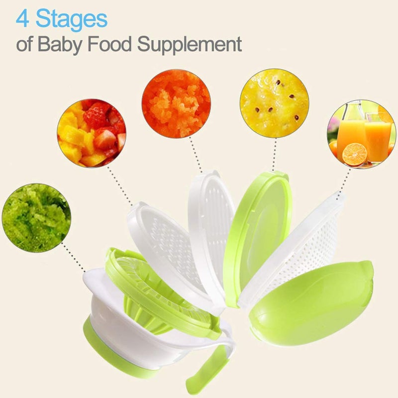 Matyz Versatile Baby Food Maker Set - Toddler Food Mills with Mash Bowl, Hand Masher, Citrus Juicer, Grater - Making Homemade Baby Food - Fruits and Vegetables Masher - No BPA ( Green) - Image 3