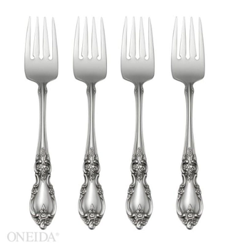 Oneida Louisiana Fine Flatware Salad Forks Set of 4 1810 Stainless Steel