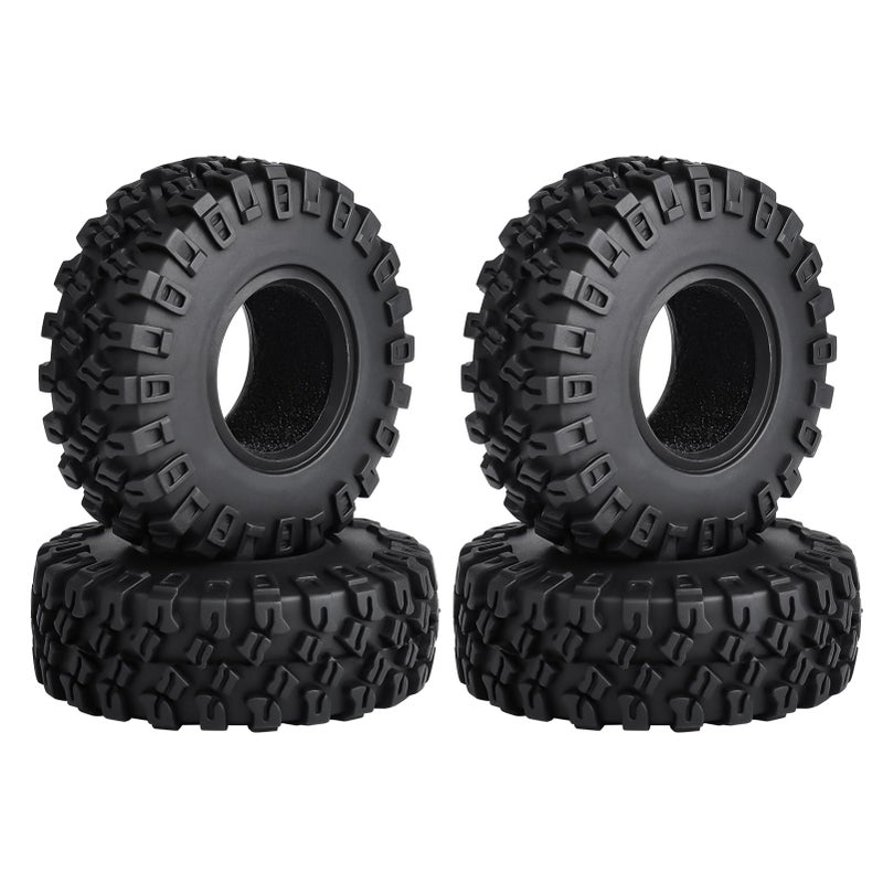 هوبي بارك Hobbypark Soft Rubber SCX24 إطارات 1.0 زاحف الصخور لـ 1/18 TRX4M SCX24 GANCERIAR BRONCO C10 JLU DEATBOLT B17 BETTY 1/18 1/24 RC Crawler Car 4PCS (52x20mm) - Image 1