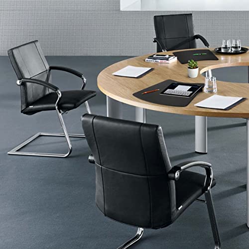 Dacasso Black Leather 17" x 14" Round Table Conference Pad (P1024) - Image 5