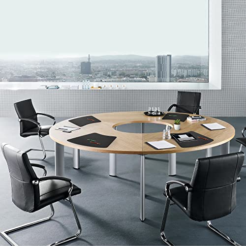 Dacasso Black Leather 17" x 14" Round Table Conference Pad (P1024) - Image 3