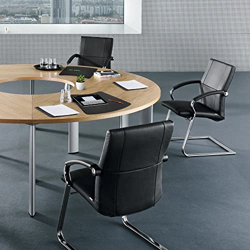 Dacasso Black Leather 17" x 14" Round Table Conference Pad (P1024) - Image 4