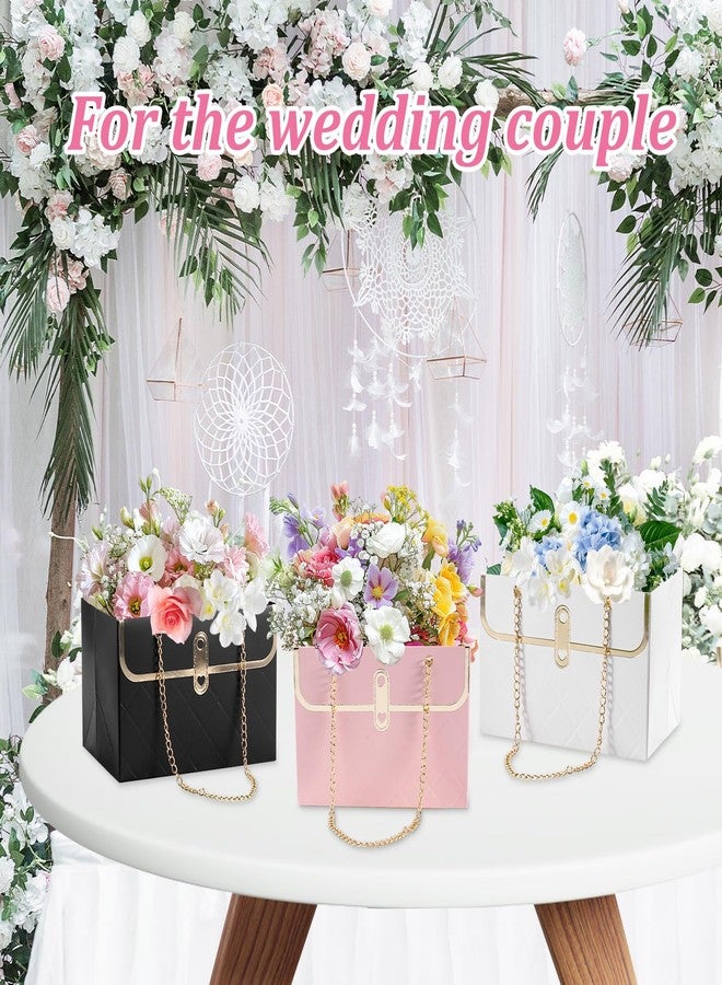 BQMEZRNUS 6 Pcs Flower Paper Gift Bags with Metal Chain, Bouquet Storage Box, Portable Florist Handbag for Wedding, Valentine's Day, Mother's Day, Birthday, and Special Occasions - Image 5