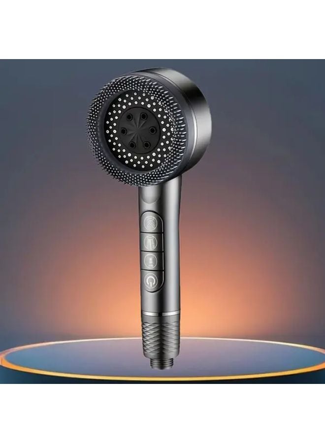 Grey Handheld Shower Head 4 Mode Massage Function 3 Spray Modes One Touch Water Control - Image 2