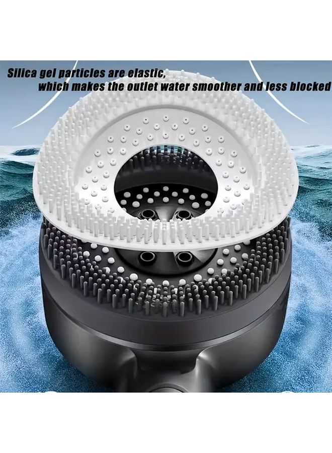 Grey Handheld Shower Head 4 Mode Massage Function 3 Spray Modes One Touch Water Control - Image 5