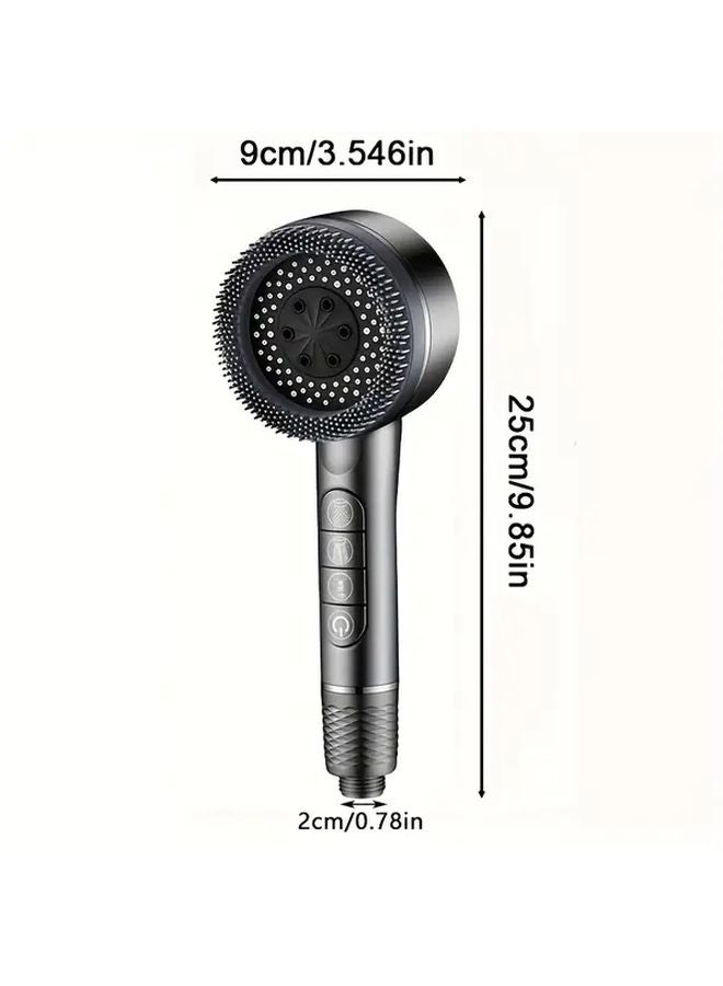 Grey Handheld Shower Head 4 Mode Massage Function 3 Spray Modes One Touch Water Control - Image 4