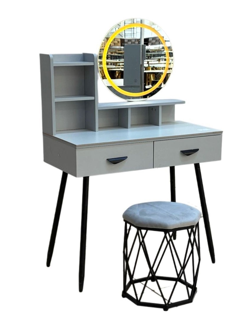 Living Modern Dressing Table With Mirror And Chair