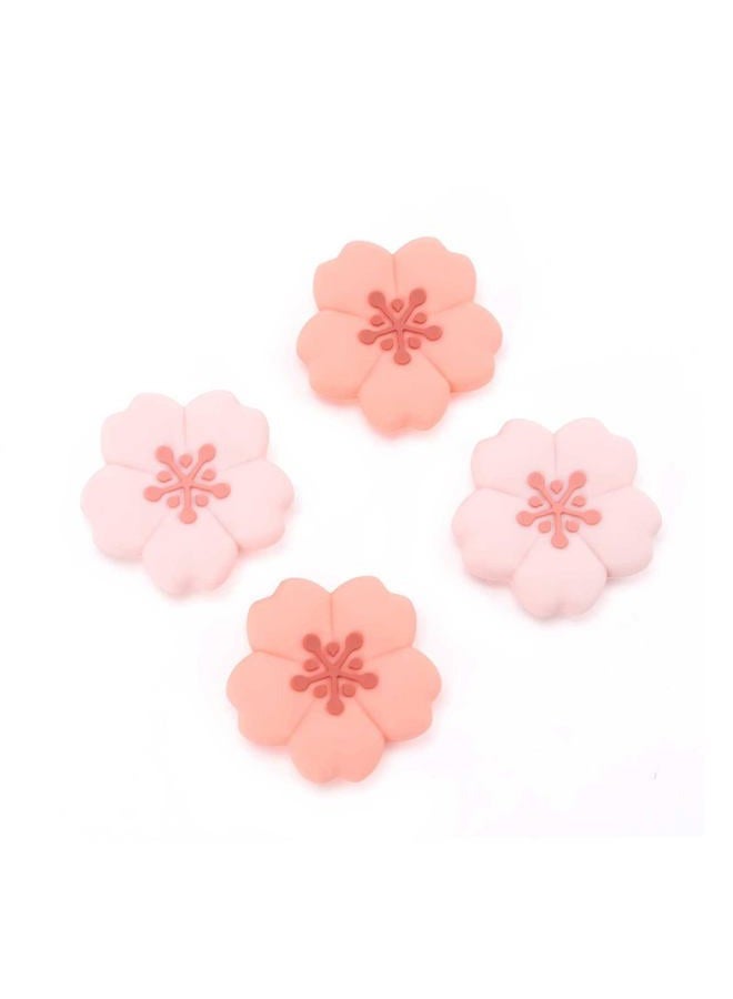GEEKSHARE 4PCS Silicone game console Thumb Grip Caps, Kawaii Cherry Blossom Joystick Cover Compatible with Switch/OLED/Switch Lite (Sakura) - Image 1