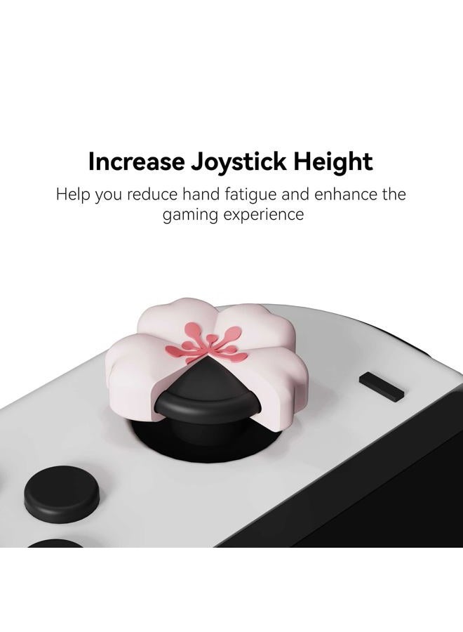 GEEKSHARE 4PCS Silicone game console Thumb Grip Caps, Kawaii Cherry Blossom Joystick Cover Compatible with Switch/OLED/Switch Lite (Sakura) - Image 5