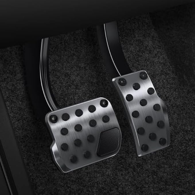 Stuttgart Type B (Convex Pedal) designed for Tesla Model 3 & Y Non-Slip Performance Stainless Steel Foot Pedal with EZ Slide [*NOT* Compatible with Model 3 2025/2024 Refresh] - Image 1