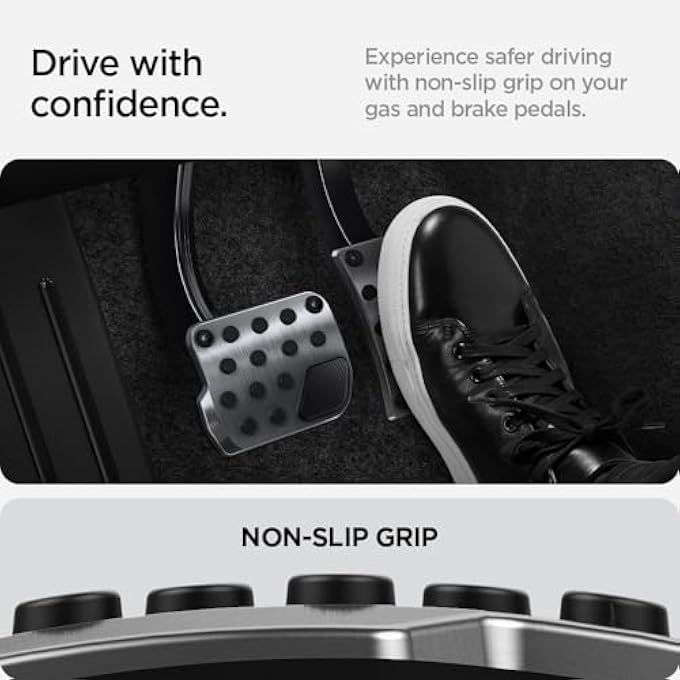 Stuttgart Type B (Convex Pedal) designed for Tesla Model 3 & Y Non-Slip Performance Stainless Steel Foot Pedal with EZ Slide [*NOT* Compatible with Model 3 2025/2024 Refresh] - Image 5