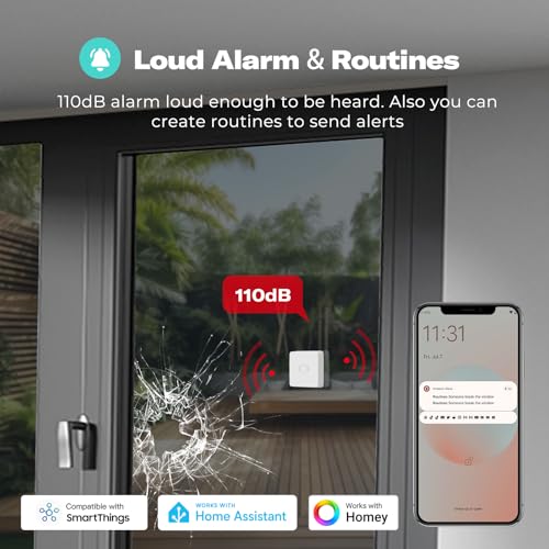 THIRDREALITY Zigbee Vibration Sensor, 110dB Alarm, Adjustable Sensitivity, Works with Echo, SmartThings, Home Assistant - Image 4