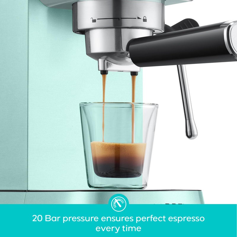 آلة إسبرسو CASABREWS CM5418 20 بار، آلة كابتشينو مع عصا بخار لعمل الحليب، صانع إسبرسو من الفولاذ المقاوم للصدأ للاستخدام المنزلي، آلة قهوة إسبرسو مع خزان مياه قابل للإزالة سعة 34 أونصة، أخضر باهت - Image 2