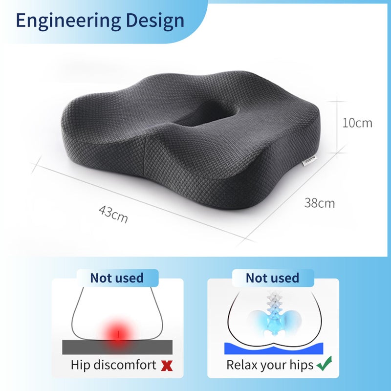 seeknow Ultimate Comfort Memory Foam Donut Cushion for Women/Men Donut Cushions for Sitting Postpartum Pillow Doughnut Pillow for Extra Large Size for Office Chair, Car, and Home Seating - Image 3