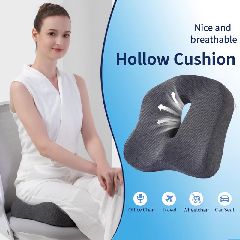 seeknow Ultimate Comfort Memory Foam Donut Cushion for Women/Men Donut Cushions for Sitting Postpartum Pillow Doughnut Pillow for Extra Large Size for Office Chair, Car, and Home Seating - Image 2