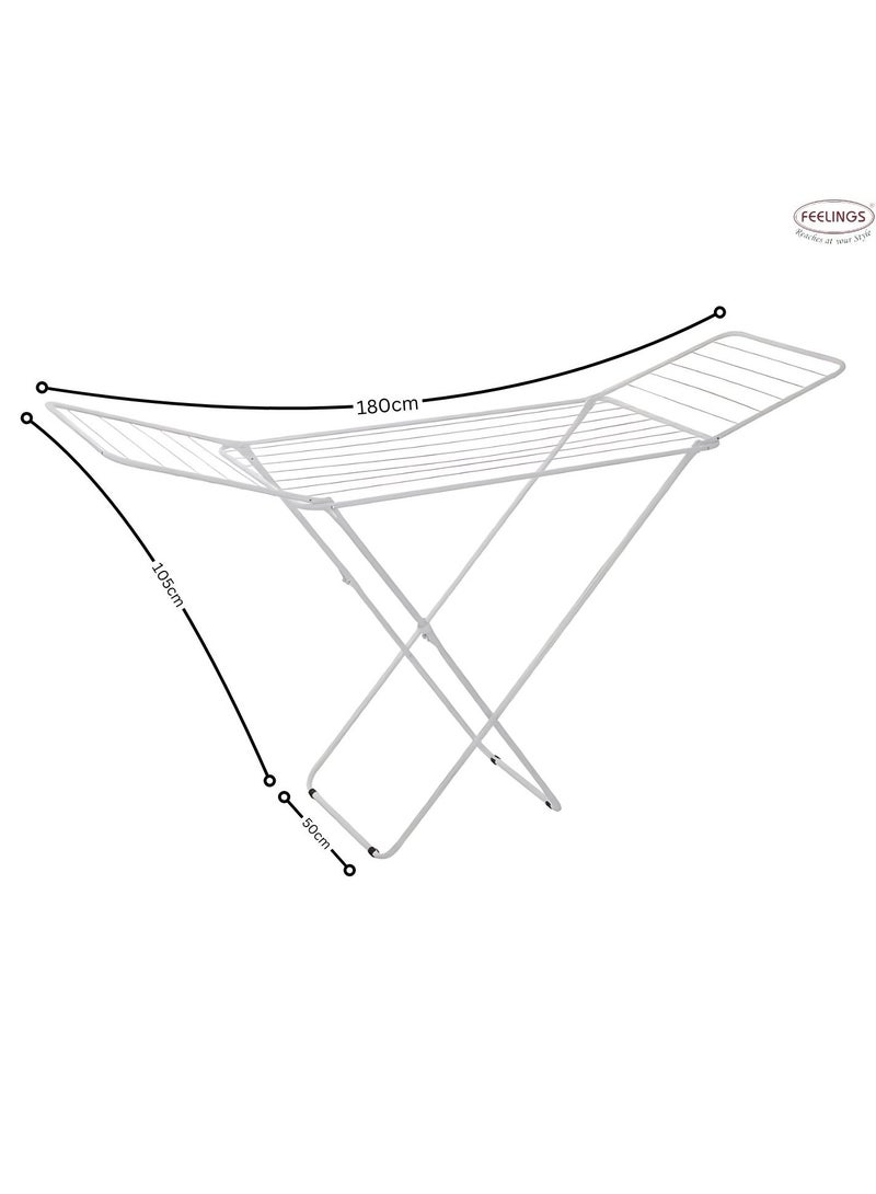 FEELINGS Swan Cloth Dryer Foldable & Adjustable with Butterfly Design for Indoor/Outdoor Use - White - Image 2