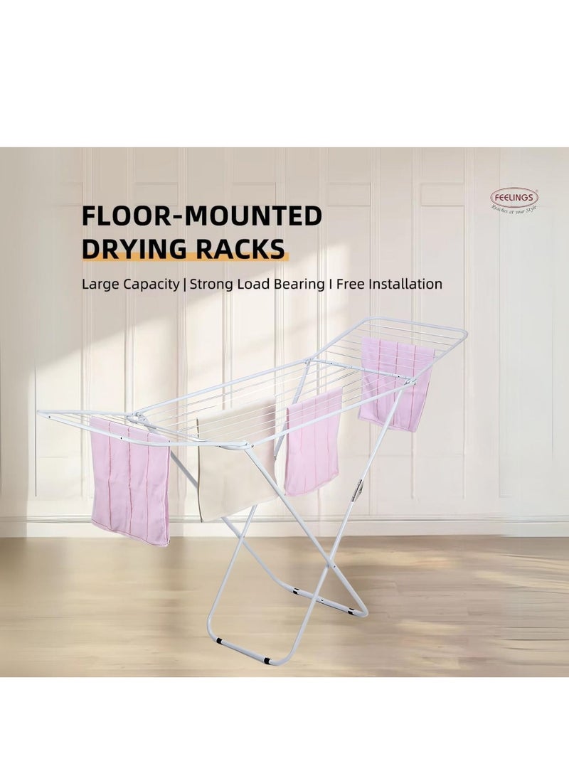 FEELINGS Swan Cloth Dryer Foldable & Adjustable with Butterfly Design for Indoor/Outdoor Use - White - Image 3