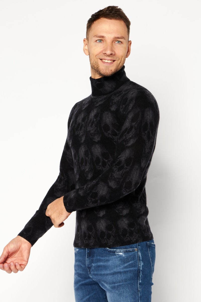 INC Men Mock Neck Long Sleeves Textured Sweaters, Black - Image 2