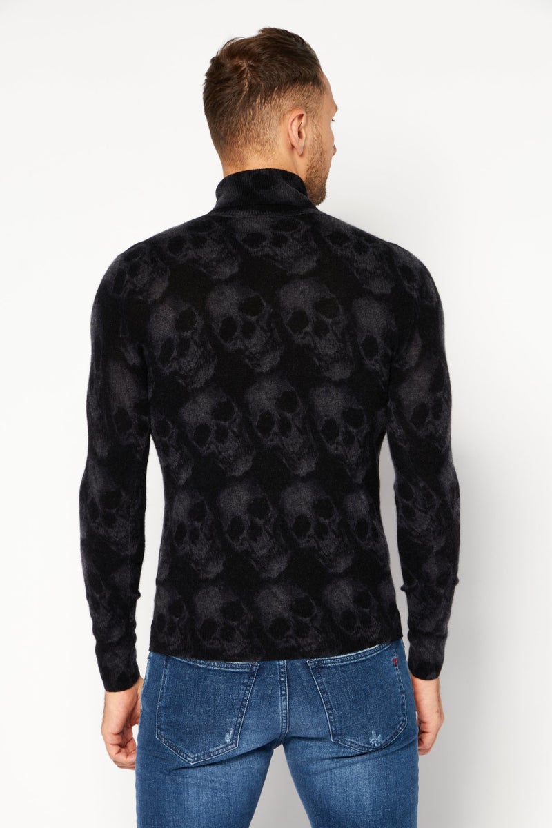 INC Men Mock Neck Long Sleeves Textured Sweaters, Black - Image 4