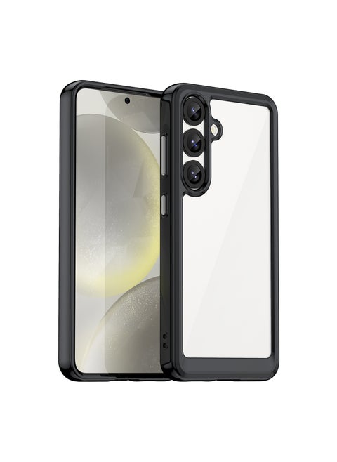 Non Yellowing Drop Protection Thin Flexible Silicone TPU Shockproof Protective Slim Fit Phone Cover for Samsung Galaxy S25 5G Black