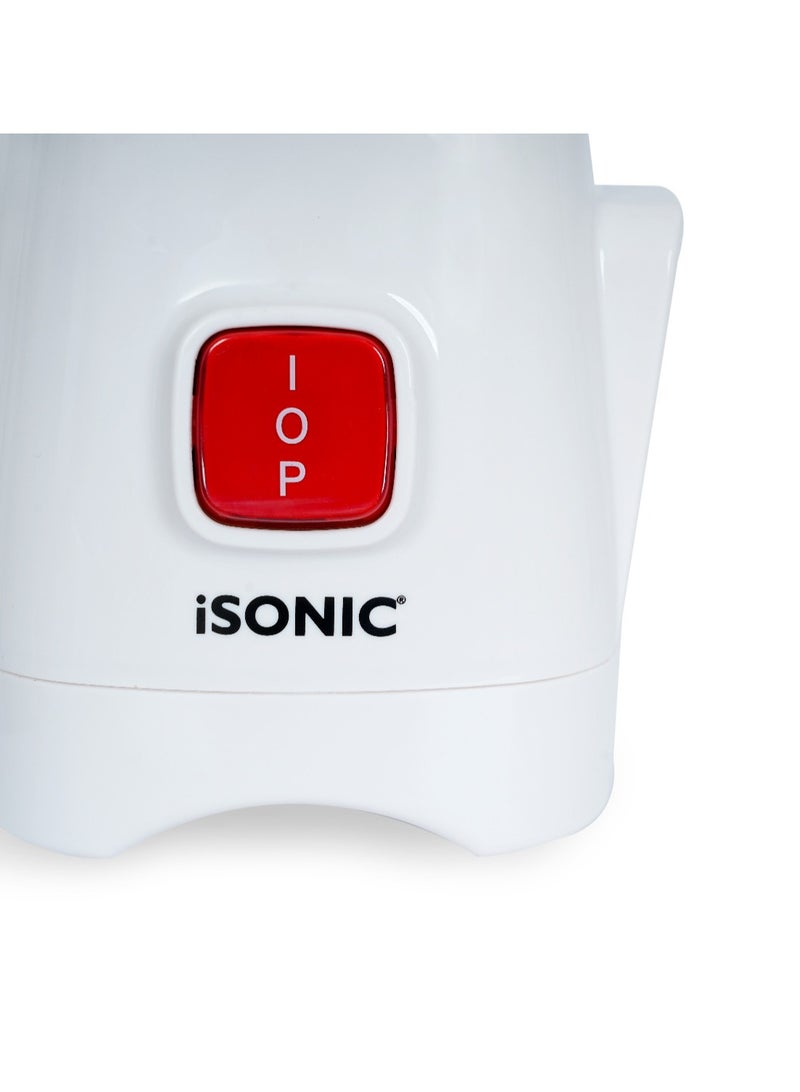 iSONIC Blender with Grinder Mill & Chopper Mill, 1.25L Jar, 2-Speed with Pulse Function, Durable Plastic Build, Multi-Purpose for Smoothies, Juices & Food Prep, 1.25 L 450 W IB703-White - Image 5