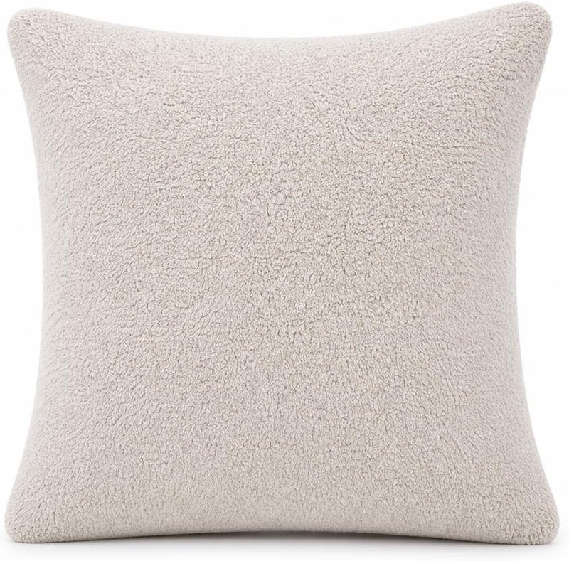 Reafort Ultra Soft Sherpa Euro Sham Pillow Cover 26" x 26", Plush Fluffy Decorative Cushion Cover with Zipper Closure, Cozy Faux Fur Throw Pillow Case (Taupe, 26"x26" Euro Sham) - Image 1