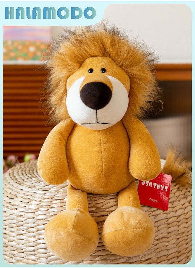 HALAMODO Jungle Animal Party Adorably Soft Lion Plush Toy Doll - A Perfect Comfort Doll for Sleep, Ideal Birthday Gift, Decor for Bedroom, Living Room, Desk, and Office Stress - reliever 25cm  - Image 1