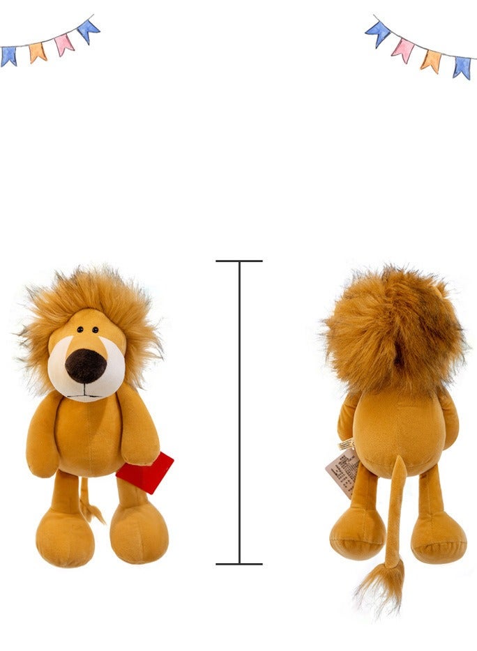 Jungle Animal Party Adorably Soft Lion Plush Toy Doll - A Perfect Comfort Doll for Sleep, Ideal Birthday Gift, Decor for Bedroom, Living Room, Desk, and Office Stress - reliever 25cm - Image 2
