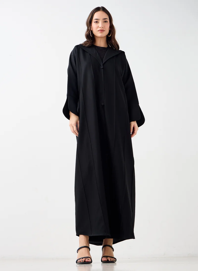 Hadiyath Al Madinah Classic Black  Abaya - HM
