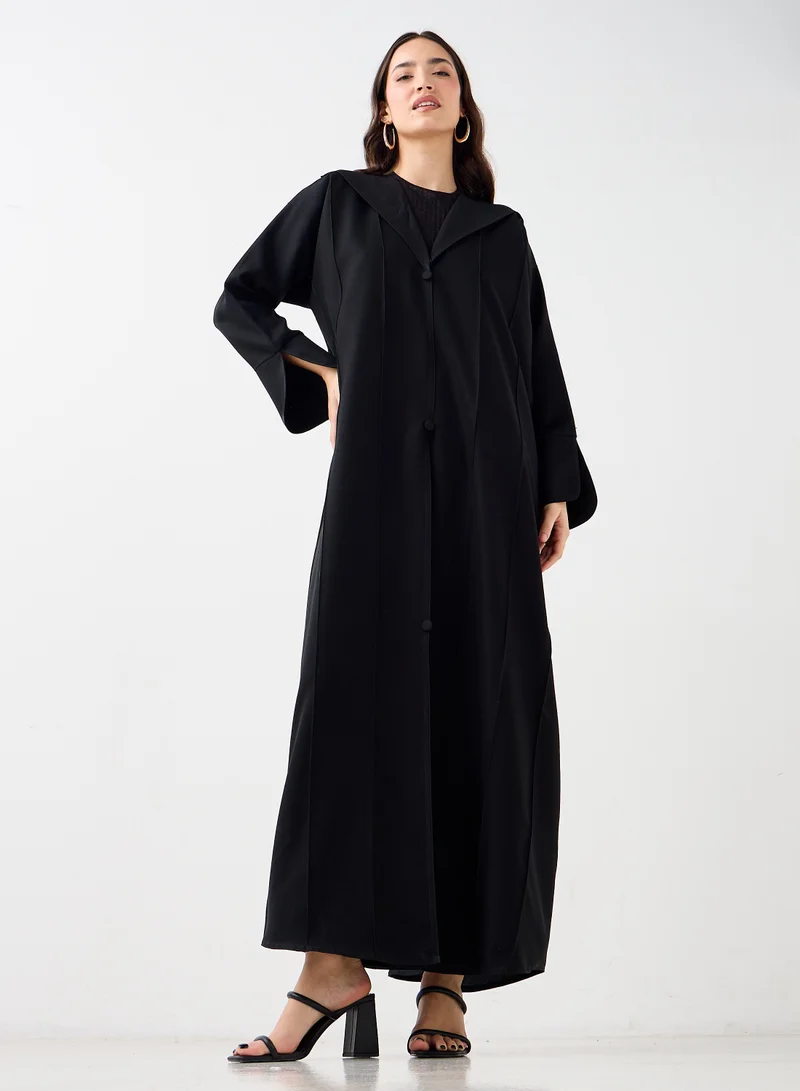 Hadiyath Al Madinah Classic Black  Abaya - HM