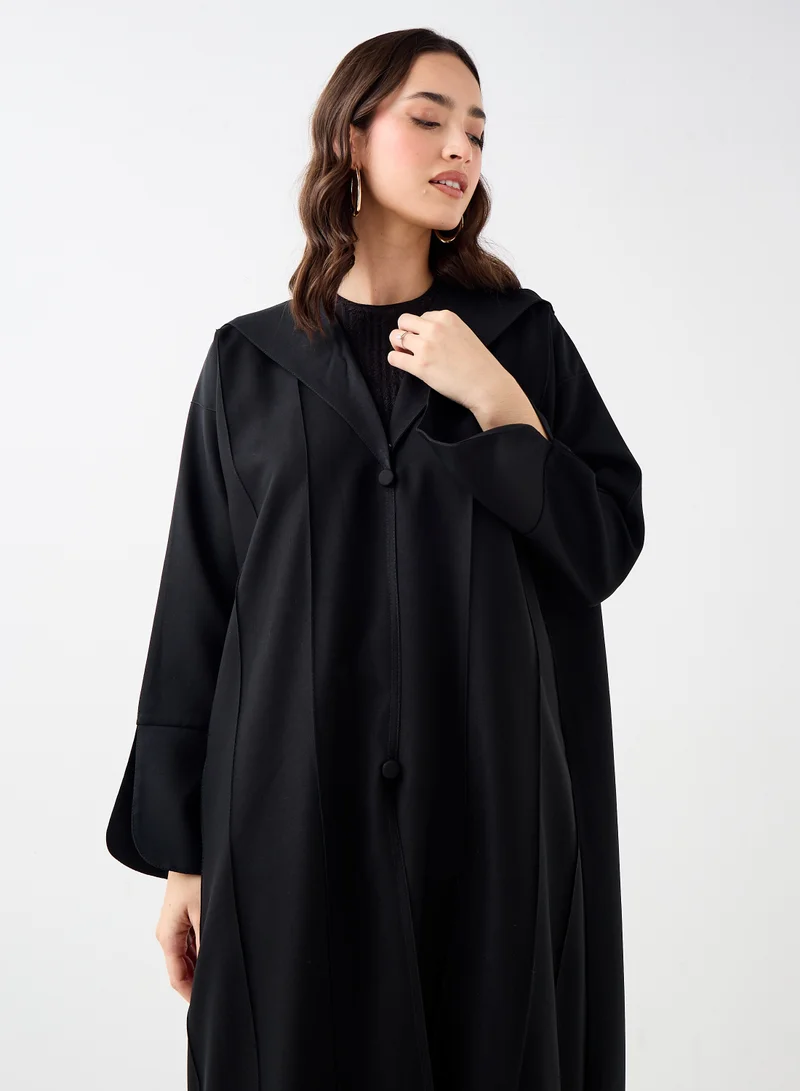 Hadiyath Al Madinah Classic Black  Abaya - HM