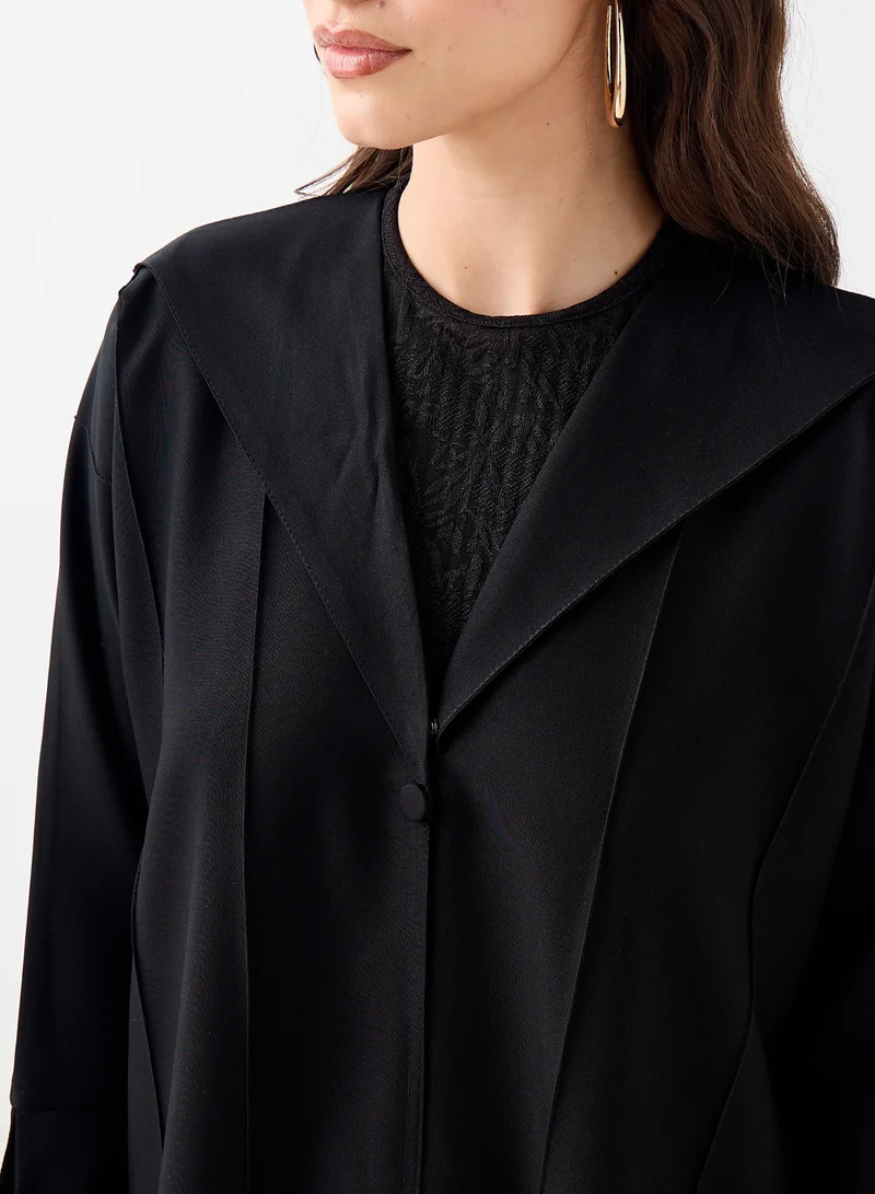 Hadiyath Al Madinah Classic Black  Abaya - HM