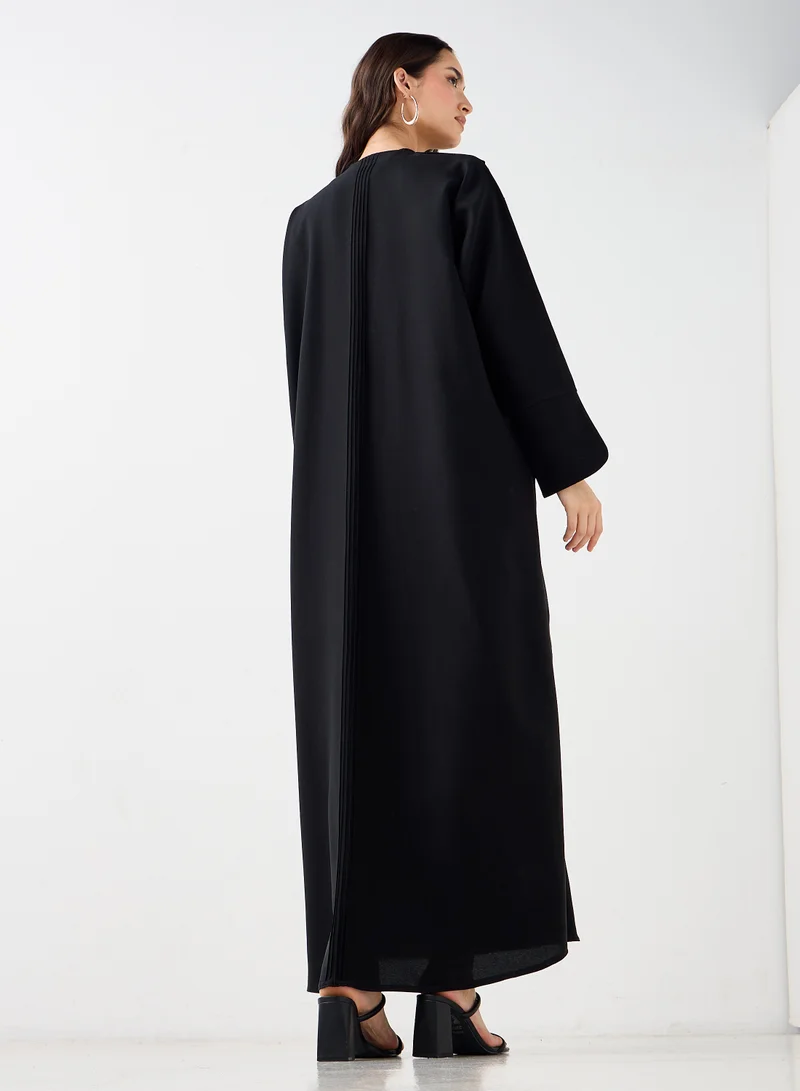 Hadiyath Al Madinah Classic Black  Abaya - HM