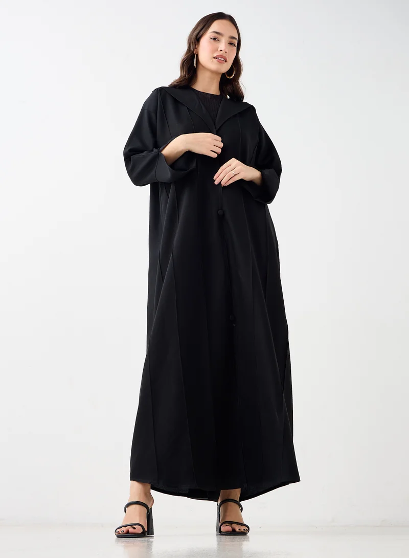Hadiyath Al Madinah Classic Black  Abaya - HM
