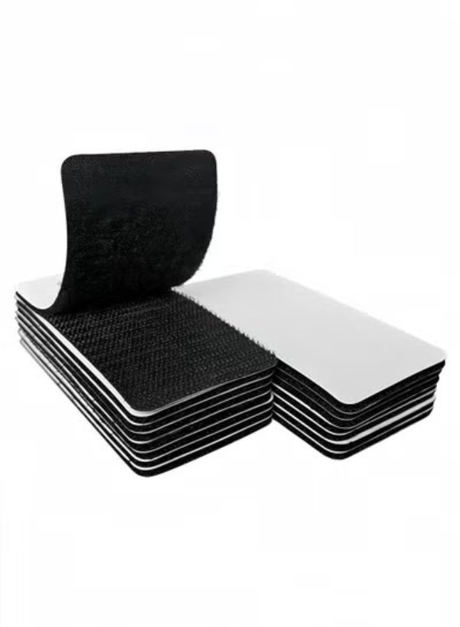 fantasize شرائط شريط هوك وحلقة مع لاصق، 5x10 سم نايلون فيلكرو ثقيل الوزن للخياطة والحرف اليدوية، شرائط لاصقة للجدران سوداء (15 مجموعة) - Image 1