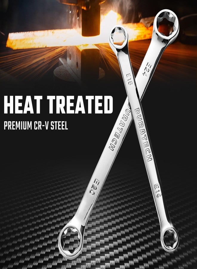 DURATECH 4-Piece E-Torx Wrench Set, Double Box End Wrench Set, CR-V Steel, Including E6*E8, E10*E12, E14*E18 and E20*E24, Organized in Pouch - Image 3