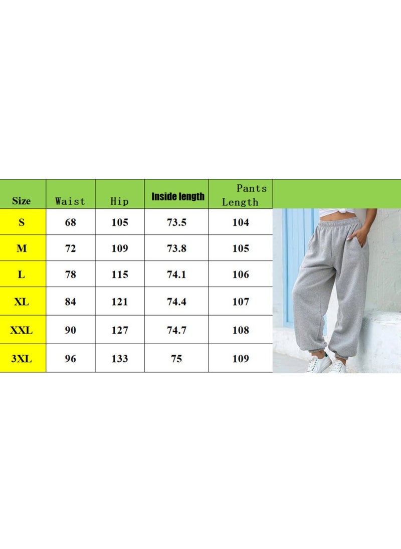 NIBEMINENT Women's Cinch Bottom Sweatpants Pockets High Waist Sporty Gym Athletic Fit Jogger Pants Lounge Trousers Grey  - Image 3