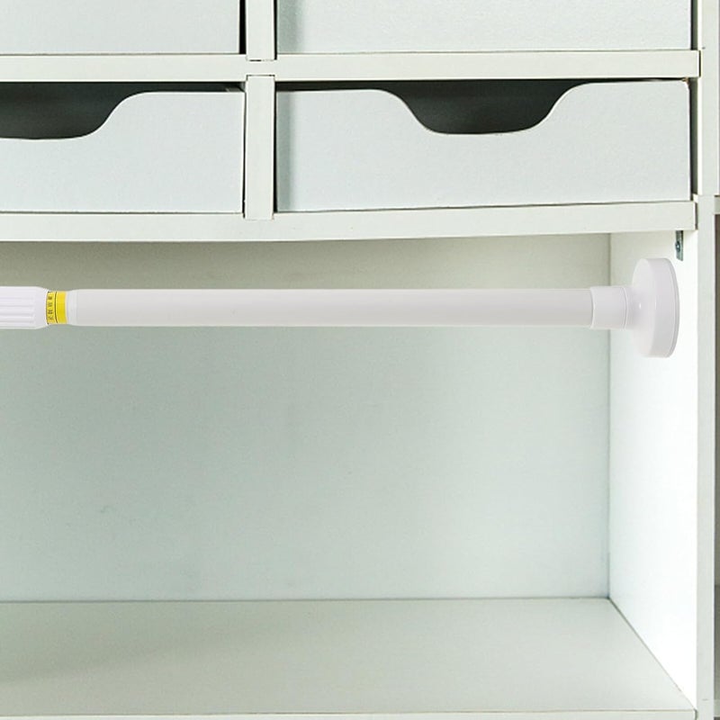 Adjustable Telescoping Curtain Rod No Drilling Multipurpose Clothes Drying Rod for Bathroom Shower Window Closets White Smooth Surface Easy Installation - Image 3