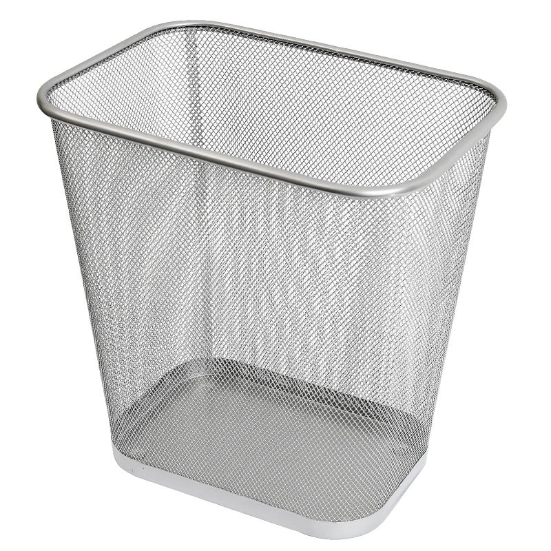 YBM HOME Ybmhome Steel Mesh Rectangular Open Top Waste Basket Bin Trash Can for Office Home 8x12x12 Inches 1042s (1, Silver) - Image 2