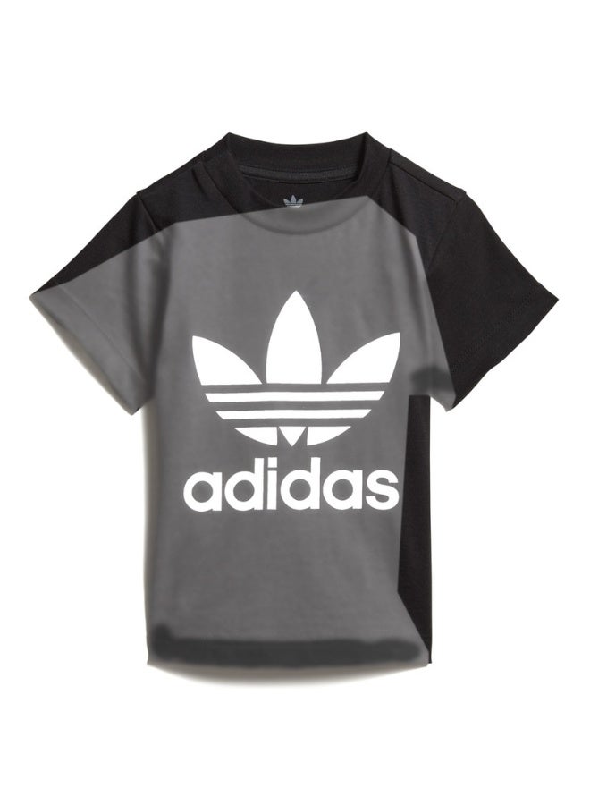 adidas تيشيرت أديداس تريفويل أسود للأطفال - Image 1