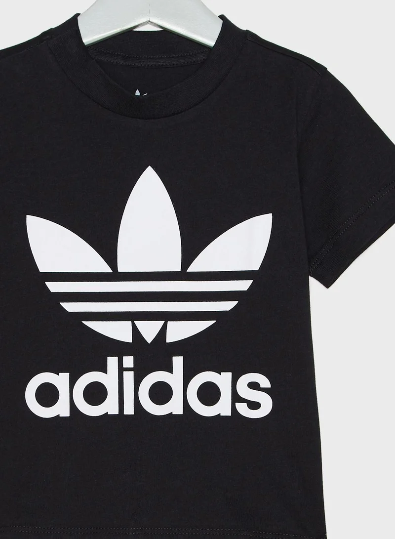 adidas تيشيرت أديداس تريفويل أسود للأطفال