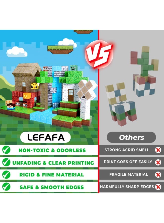 LEFAFA Magnetic Building Blocks,100PCS Magnetic Blocks, Magnetic Tiles Kids Build Cubes, Toddler STEM Sensory Construction Toys,Birthday Gifts for Boys & Girls Ages 3+ - Image 5