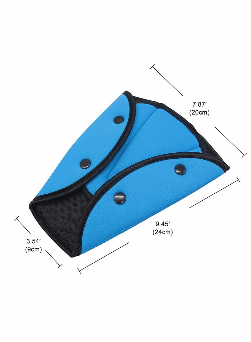 Baby Kid Seat Belt Seatbelt Clip Seat Belt Adjustable Knob Belt Child Car Safety Cover Harness Strap Cars Adjuster Pad Purple + Blue - Image 2