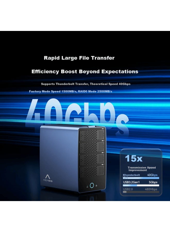 Acasis 6-bay Hybrid Hard Drive Enclosure Raid Box 40gbps Transmission For Mac Mini/nas Expansion Storage H006 - Image 2