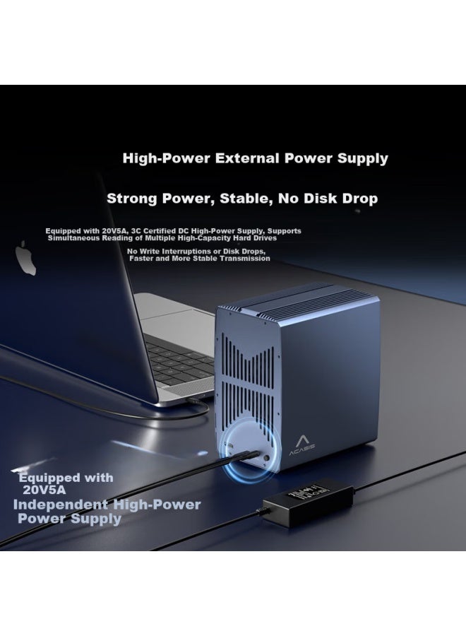 Acasis 6-bay Hybrid Hard Drive Enclosure Raid Box 40gbps Transmission For Mac Mini/nas Expansion Storage H006 - Image 5