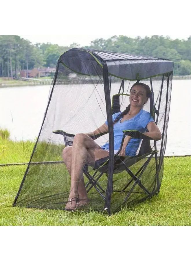 360 Degree Foldable Mosquito Net For Chair 10.24x12.6x1.97 Inch Breathable Portable Black Cover - Image 5