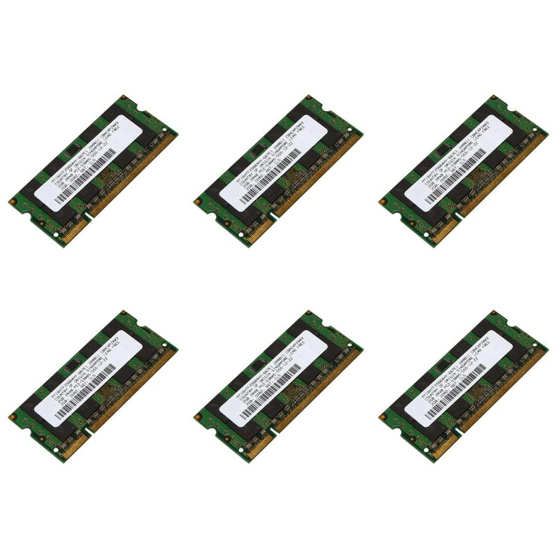 6X 2GB DDR2 667Mhz PC2 5300 1.8V 200Pin SODIMM ذاكرة الكمبيوتر المحمول RAM باللون الأخضر - Image 2